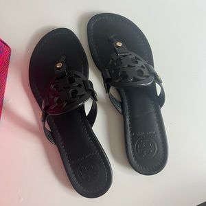 Tory Burch Black Miller Sandals. Size 7.5. Like new, worn 1 time.